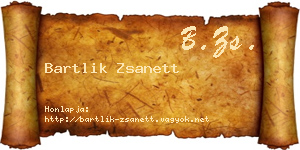Bartlik Zsanett névjegykártya